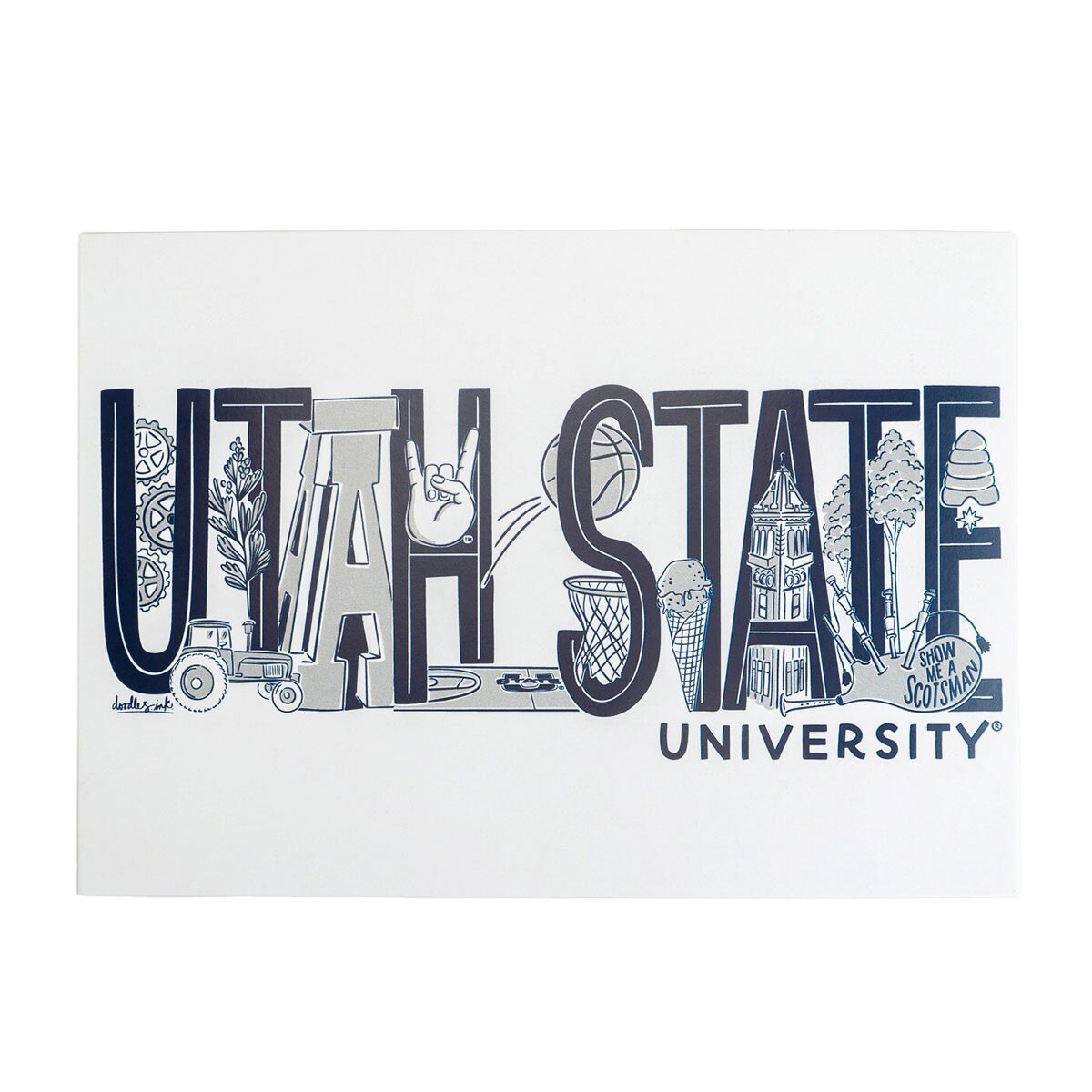 Utah State University Doodle Post Card